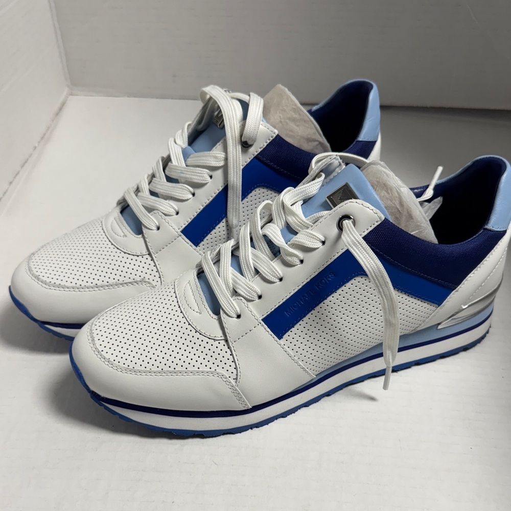 Michael Kors White and Blue Woman Sneakers